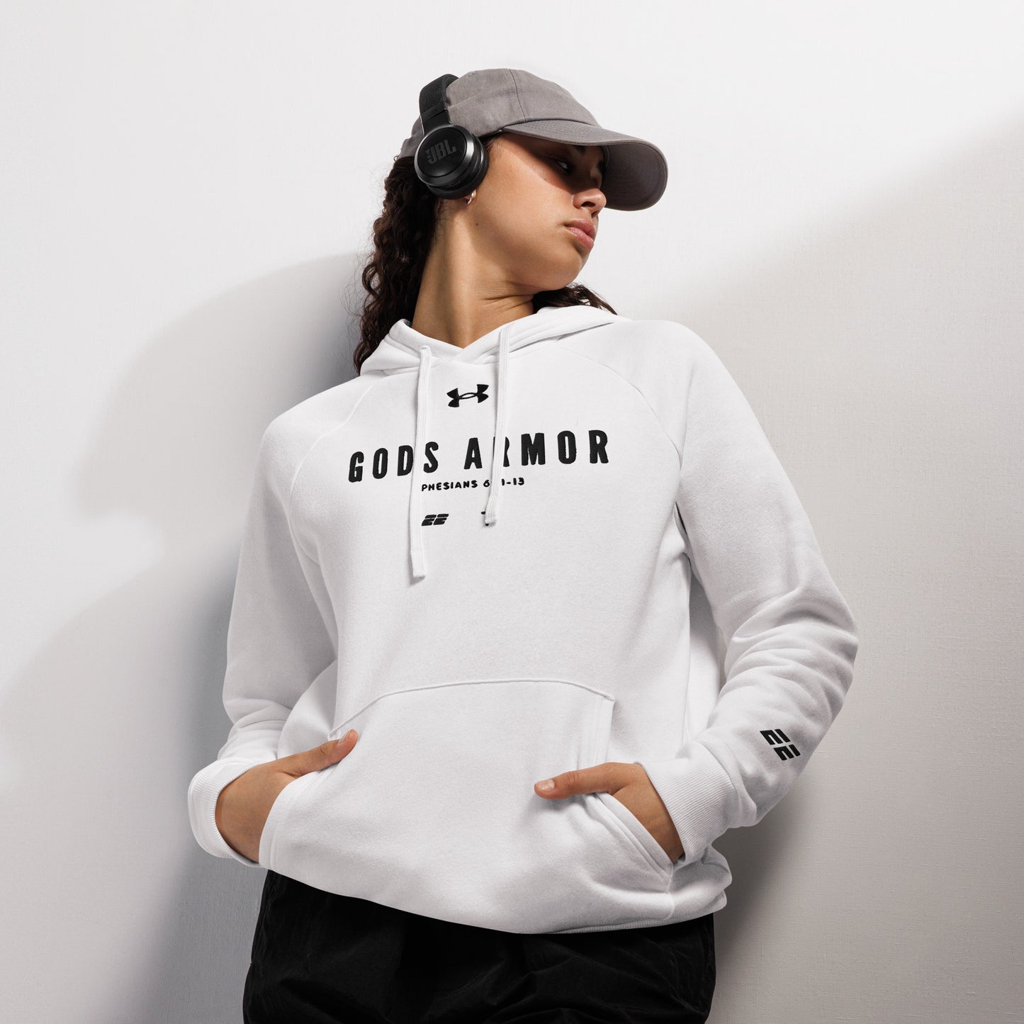 Under Armour® x EE "Gods Armor" White Hoodie